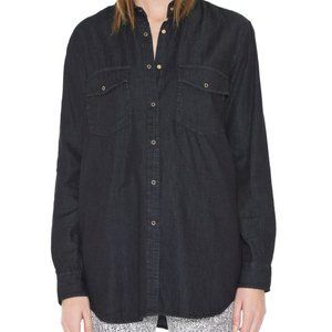 100% Cotton Cheap Monday Mono Shirt Dark Denim Style